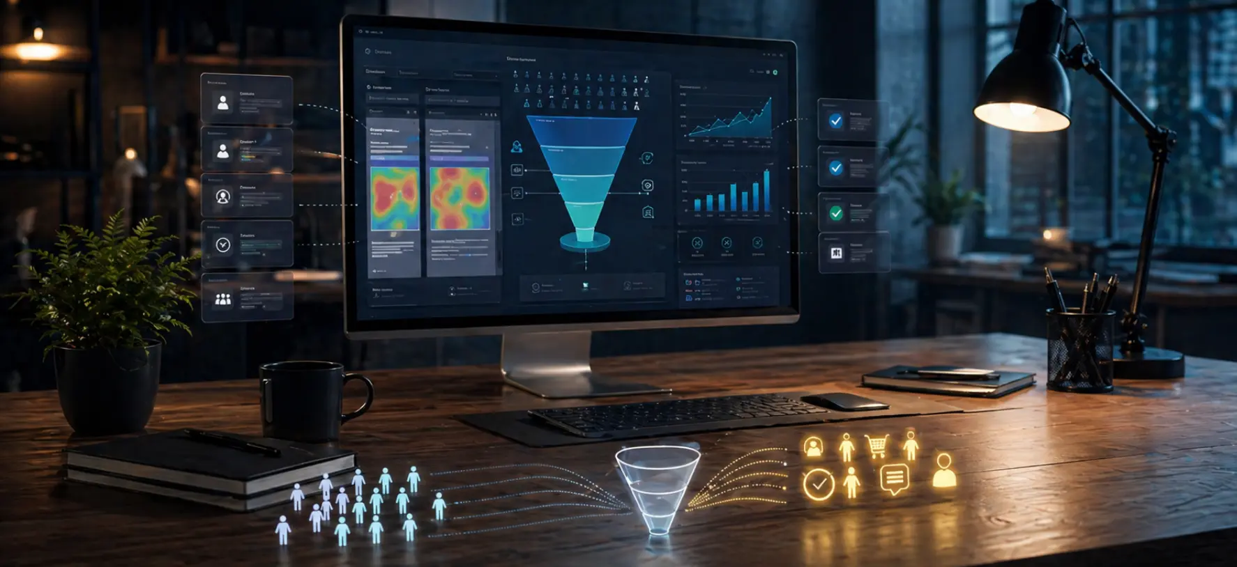 CRO optimización de conversión — embudo de ventas y análisis de comportamiento web